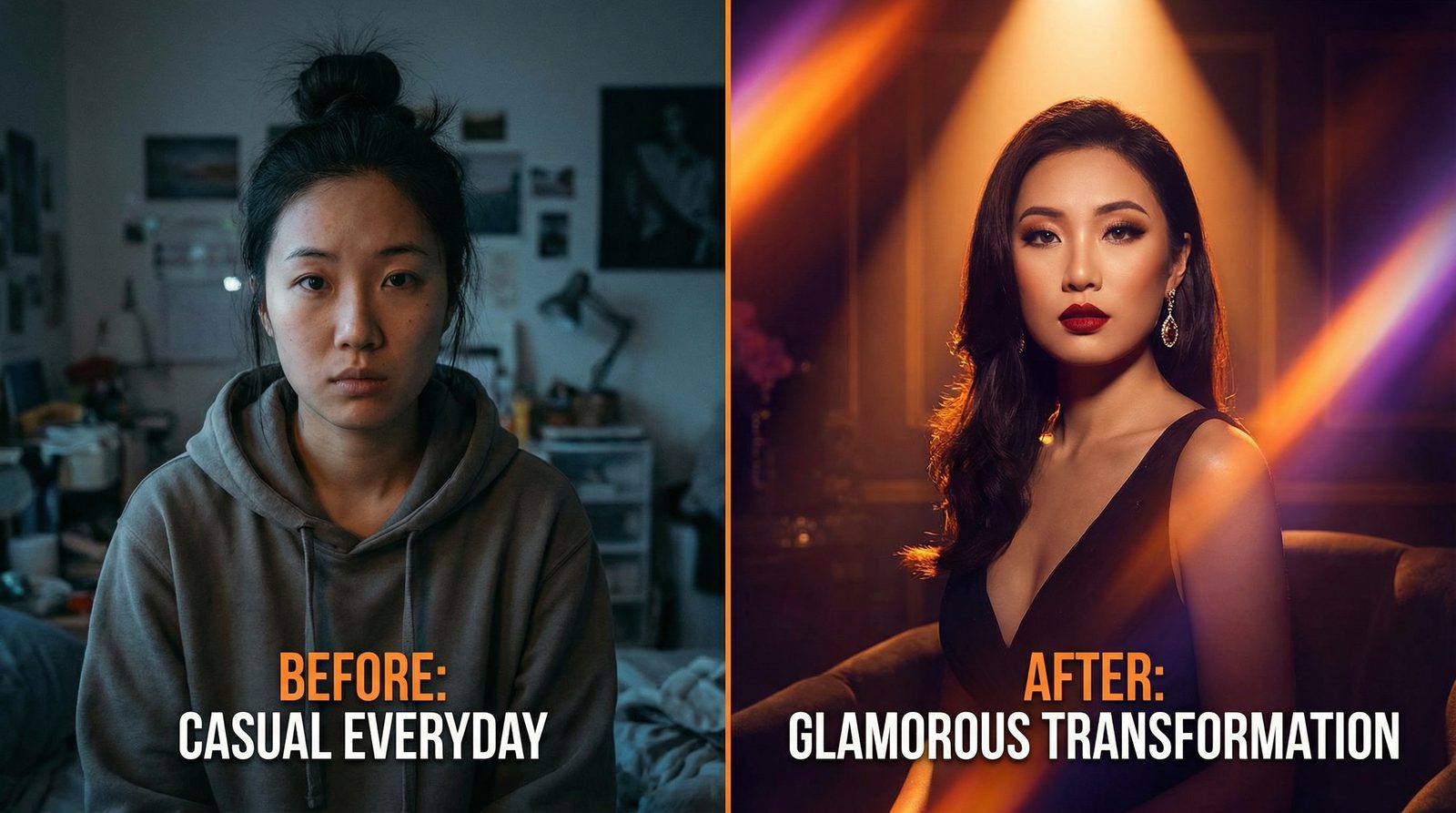 抖音风反差变装视频